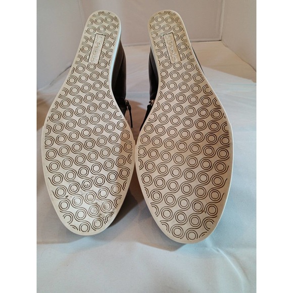 L Paolo Size 12 Med Wedge Sneaker Black Leather Platform Shoes Ankle Zip Bootie - Picture 7 of 14